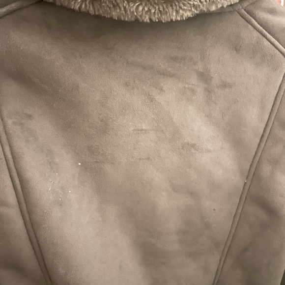 Nina Leonard gray size SM. Aviator Suede fur inside jacket NWOT - Picture 6 of 11